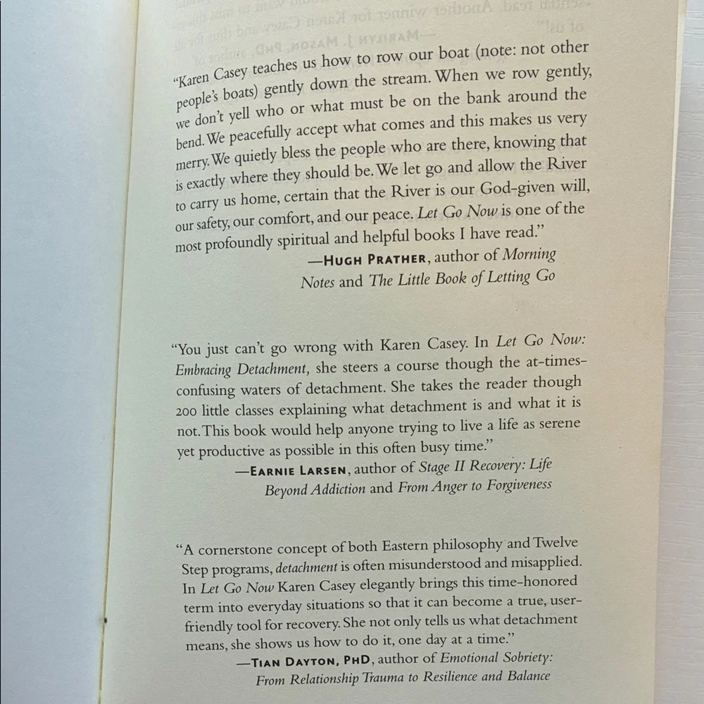 Let Go Now Embracing Detachment Book by Karen Casey